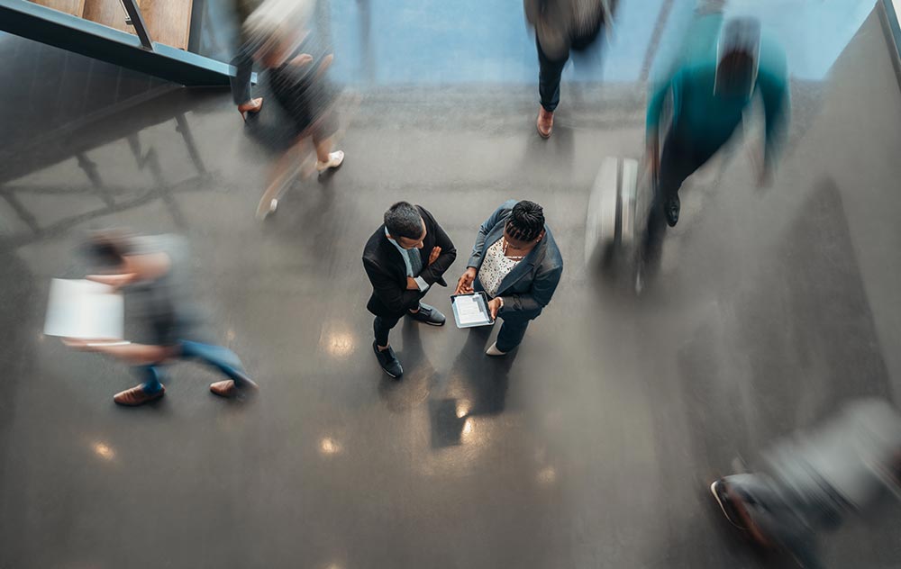 Polished concrete floors can handle high volumes of foot traffic