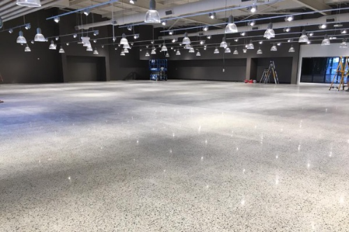 Polished concrete installation indoor