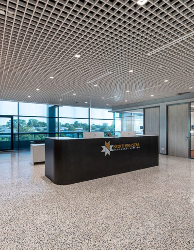 concrete flooring terrazzo pangaea northern star resources reception area