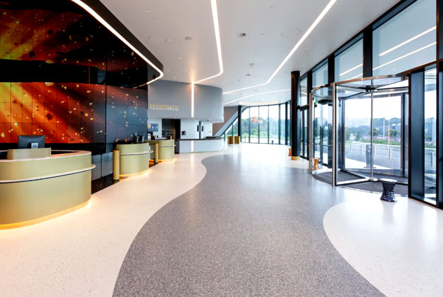 cinema lobby terrazzo floor