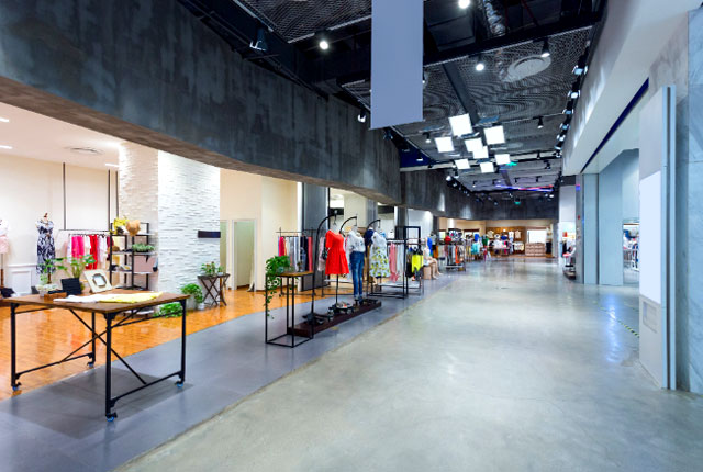 clothes retail shop industrial concrete floor