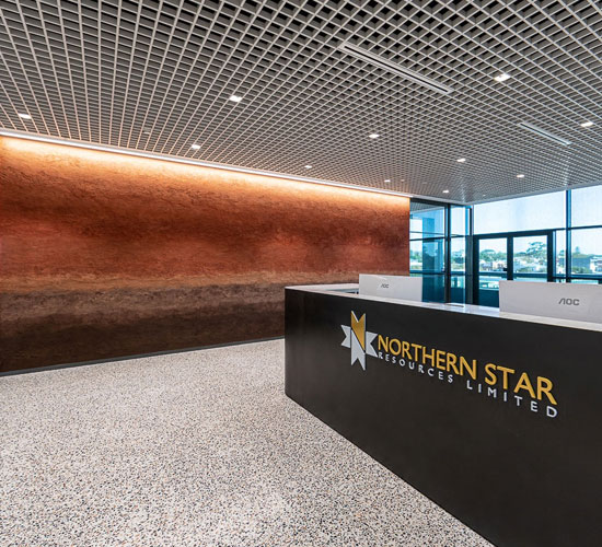 custom pangaea terrazzo flooring northern star resources lobby