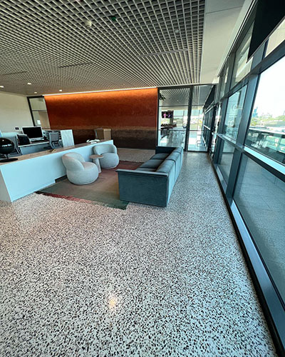 floor renovation modern terrazzo office floors