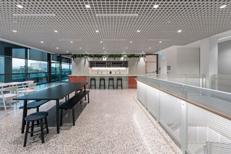 office dining area terrazzo flooring