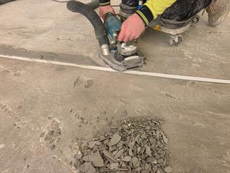 adhesive removal as part of concrete floor preparation in Perth