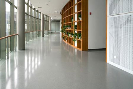 high polish low maintenance concrete for office