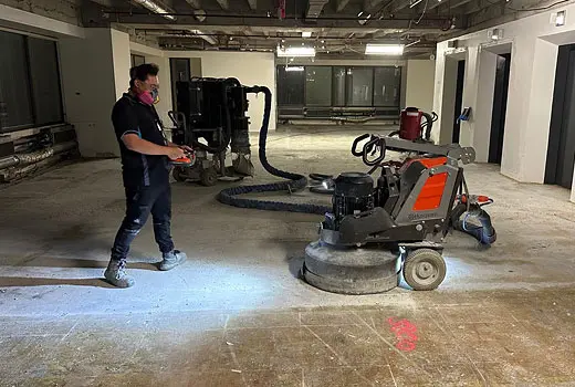 minimise floor grinding dust